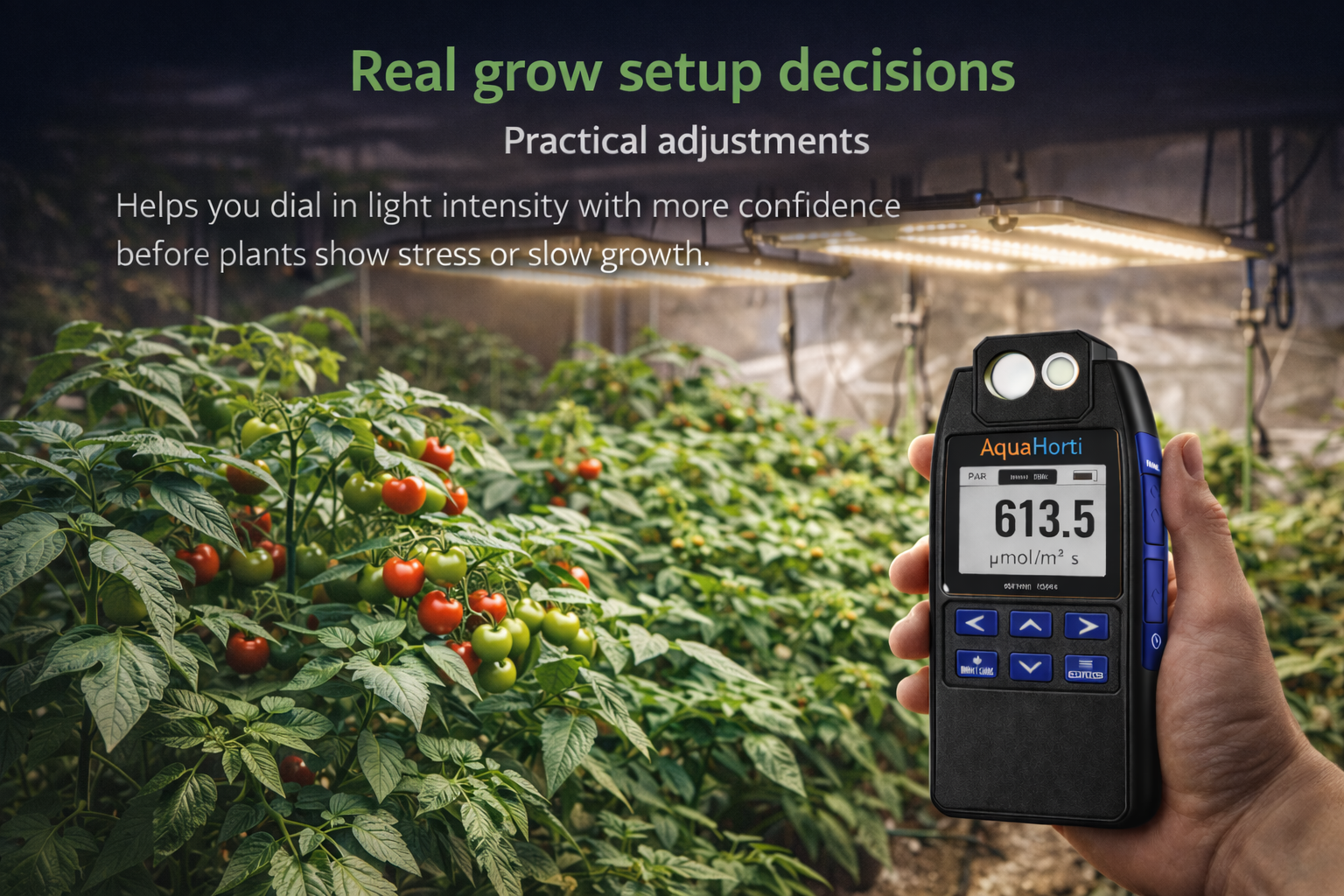 PPFD and grow light measurement in practical setup