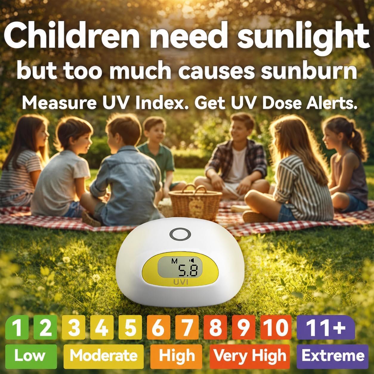 Family outdoor scene showing sun awareness with AH-Sunuvi