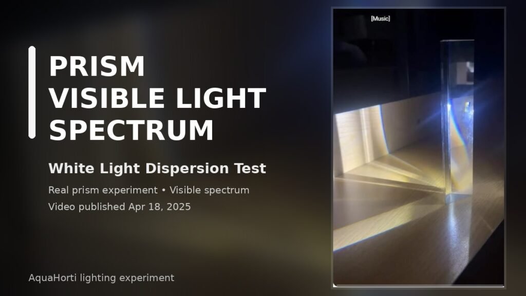 Prism experiment showing white light dispersion into the visible spectrum
